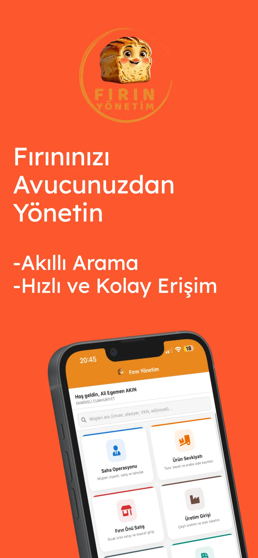 Fırınım uygulama ekran 1